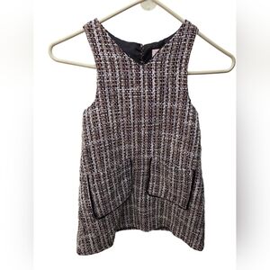 Biscotti Collezioni Size 7 Black Gold Metallic Tweed Dress